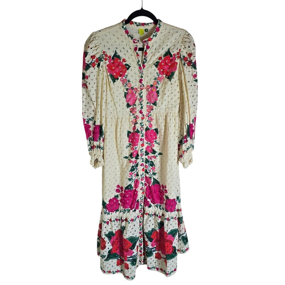 FARM Rio Floral Maxi Dress - Cream and Pink